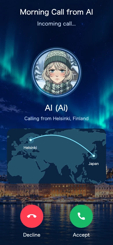 AI Call app screen: expressions